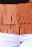 Vegan Leather Fringe Belt