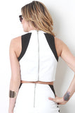 Two Tone Leatherette Panel Top