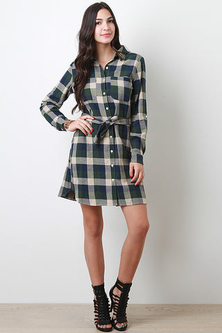 Long Sleeve Flannel Dress