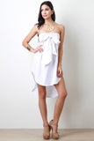 Oversized Bow Tie High Low Tube Dress