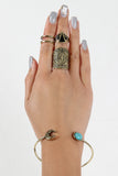 Stone Moon Torc Bracelet and Rings Set