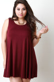 Relaxed Fit Boat Neck Sleeveless Dress