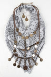 Jointed Disk Necklace And Frond Bandana Set