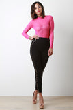 Mock Neck Long Sleeve Mesh Bodysuit