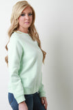 Pastel Knit Raglan Pullover Top