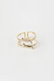 Rhinestone Double Twisted Ring