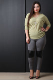 Marled Knit Dolman Sleeves Necklace Top
