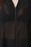 Chiffon Sleeveless Deep Slit Longline Tunic Top