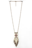 Diamond Beaded Fringe Pendant Necklace
