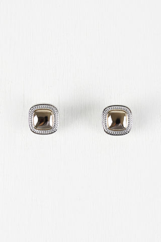 Glossy Square Clip Earrings