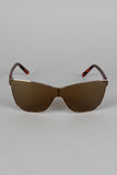 Sport Silhouette Wire Rimmed Sunglasses