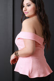 Off The Shoulder Peplum Necklace Top
