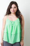 Embroider Double Tier Sleeveless Top