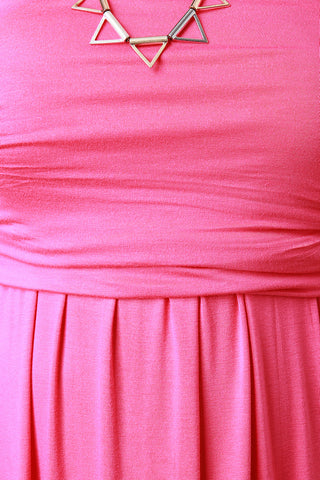 Solid Strapless Maxi Dress