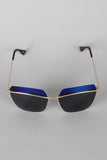 Two Tone Rimless Wide Sunglasses