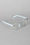 Horn Rimmed Metallic Accent Glasses