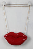 Metallic Lips Clutch Bag