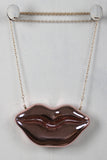 Metallic Lips Clutch Bag
