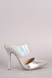 Wild Diva Lounge Hologram Two-Piece Pointy Toe Stiletto Pump