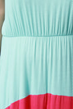 Jersey Knit Striped V-Neck Sleeveless Maxi Dress