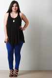 Rib Knit Racer Back Tank Top