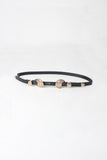 Round Etched Double Buckle Belt