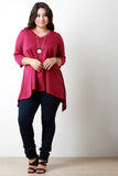 V Neck Quarter Sleeves Sharkbite Top