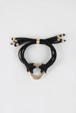 Vegan Leather Pull String Circle Bracelet