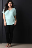 Ribbed Knit V-Neck Pocket Top