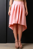 Taffeta High-Low Pleated Back Bow Skirt