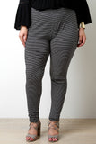 Texturized Stripe Print Leggings