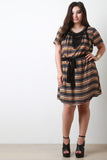 Chained Round Neck Macrame Fringe A-Line Dress