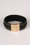 Magnetic Vegan Suede Embellished Cuff