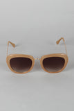 Mod Rectangular Cat Eye Wire Bridge Sunglasses