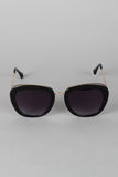 Mod Rectangular Cat Eye Wire Bridge Sunglasses
