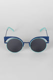 Metallic Cat Eye Round Sunglasses