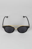 Double Bridge Contrast Cat Eye Sunglasses
