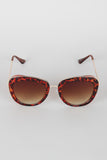 Rectangular Mod Contrast Sunglasses