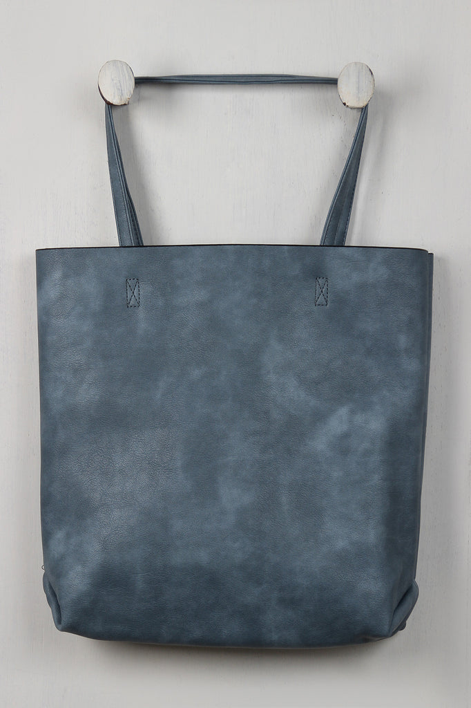 Vegan Leather Tote Bag Set
