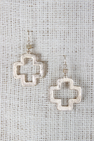 Open Cross Dangle Earrings