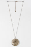Full Moon Metal Disc Pendant Necklace