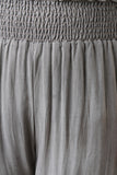 Shirred Elastic Waist Wide Leg Pants