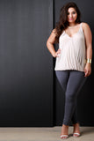 Ribbed Knit Crossover Drape Top