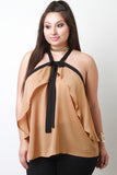 Plus Size Halter Trapeze Racerback Top