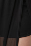 Semi-Sheer Mesh Slit Maxi Skirt