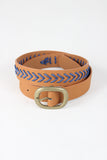 Woven Contrast Vegan Leather Belt