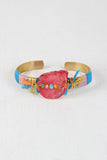 Colorful String And Stone Cuff Bracelet