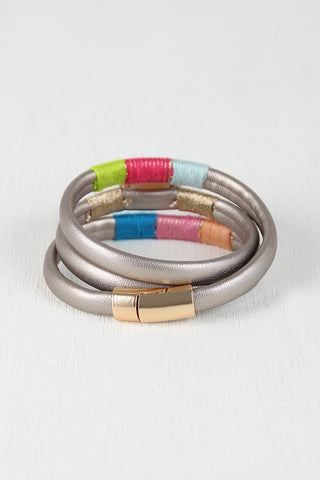 Vegan Leather Magnetic Wrap Bracelet