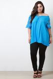 Lace Sleeve Off The Shoulder Blouse