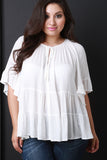Casual Tiered Peasant Top